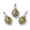 Natural Unakite Oval Pendants G-NH0025-15P-13-1