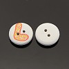2-Hole Flat Round Number Printed Wooden Sewing Buttons X-BUTT-M002-13mm-7-2