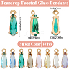 40Pcs Faceted Glass Pendants GLAA-BBC0001-05-2
