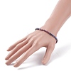 Natural Red Corundum/Ruby & Sapphire Round Beaded Stretch Bracelet BJEW-JB07900-01-3