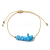 Synthetic Turquoise Chips Braided Bead Bracelets BJEW-JB09851-12-1
