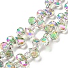 Electroplate Transparent Glass Beads Strands X-EGLA-P052-01A-FR01-1