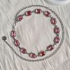 Bohemian Style Alloy Rhinestone Rectangle Link Chain Waist Belly Chains FS-WGF667A-03-1