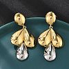 Teardrop Brass Dangle Stud Earrings EJEW-S258-06GP-1