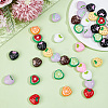 40Pcs Printed Opaque Acrylic Beads MACR-PA0001-76-4