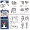 4 Sheets 11.6x8.2 Inch Stick and Stitch Embroidery Patterns DIY-WH0455-038-1