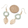 Golden Brass Leaf Dangle Earrings EJEW-TA00416-3