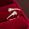 Brass Micro Pave Cubic Zirconia Cuff Open Rings WG05E03-01-1