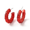 Bamboo Ring Acrylic Stud Earrings EJEW-P251-09-2