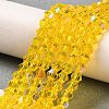 Transparent Electroplate Glass Beads Strands EGLA-A039-T3mm-L22-4