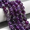 Faceted Natural Dragon Veins Agate Beads Strands X-G-F447-12mm-P09-1