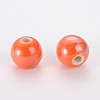 Pearlized Handmade Porcelain Round Beads PORC-S489-6mm-M-2