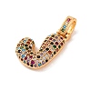 Brass Micro Pave Cubic Zirconia Pendants KK-C076-29J-G02-2