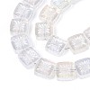 Electroplate Transparent Glass Beads Strands EGLA-N017-03A-3