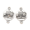 Tibetan Style Alloy Octagon with Church Connector Charms FIND-Z099-16AS-03-1
