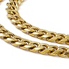 PVD Vacuum Plating 201 Stainless Steel Cuban Link Chain Necklace with 304 Stainless Steel Clasps for Men Women NJEW-M194-01C-G-2