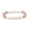 Handmade Polymer Clay Heishi Beads Stretch Bracelets Set BJEW-JB07516-11