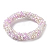Crochet Glass Beads Braided Stretch Bracelet BJEW-K232-01N-1