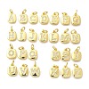 26Pcs Brass Micro Pave Cubic Zirconia Charms KK-R218-03G-1