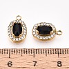 304 Stainless Steel Cubic Zirconia Charms STAS-OY004-01G-02-3