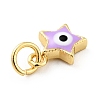 Rack Plating Brass Enamel Charms KK-G387-06G-4