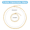 316L Surgical Stainless Steel Flat Paperclip Chains Bracelets & Necklaces Sets SJEW-HS00002-2