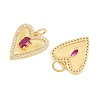 Brass Micro Pave Medium Violet Red Cubic Zirconia Pendants CU-CBAB3AD-09G-02-2