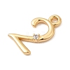 Brass Micro Pave Cubic Zirconia Charms KK-P340-24G-02-2