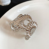 Iron Textured Flower Wide Open Cuff Bangles for Women WG3AE9E-02-1