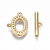 Brass Micro Pave Clear Cubic Zirconia Toggle Clasps KK-T063-97G-NF-4