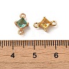 Brass Pave Cubic Zirconia Connector Charms ZIRC-P114-13KCG-3