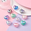 10Pcs 5 Colors Transparent Crackle Acrylic Beads MACR-YW0002-64-5