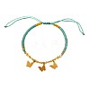 Boho 304 Stainless Steel Charm Braided Cotton Cord Adjustable Bracelets WG43BF0-01-3