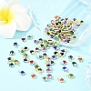 50Pcs 5 Colors Heart Rack Plating Brass Glass Charms KK-YW0004-09G-5