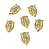 Holy Oval Carved Virgin Mary Tibetan Style Alloy Chandelier Component Links TIBEP-LF0961YKG-AG-FF-1