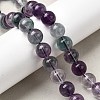 Natural Rainbow Fluorite Round Bead Strands G-P070-31-10mm-1
