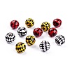 Spray Painted Natural Wood Beads WOOD-P015-B-1