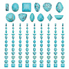 ARRICRAFT 120Pcs 12 Styles Dyed Synthetic Turquoise Flat Back Cabochons TURQ-AR0001-28-1