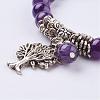 Natural Amethyst Stretch Bracelets BJEW-F262-A03-2