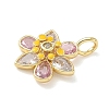 Brass Micro Pave Cubic Zirconia Pendants KK-P342-09G-2