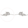 Brass Micro Pave Clear Cubic Zirconia Fishtail Head Pins BAPE-PW0002-10B-P-1