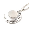 Glass Religion Fairy with Crescent Moon Pendant Necklace NJEW-P270-01E-3
