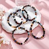 Natural & Synthetic Mixed Gemstone Beaded Stretch Bracelets for Women Men BJEW-F490-01A-2