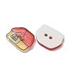 2-Hole Printed Transparent Resin Buttons RE-CBAA3F3-12-2