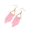 Glass Beaded Dangle Earrings EJEW-MZ00749-02-4