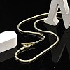 Brass Round Snake Chain Necklaces with OT Clasps for Men Women NJEW-G160-06G-2