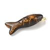Natural Tiger Eye Carved Pendants G-P599-08G-03-2