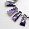 Faceted Electroplate Crystal Glass Trapezoid Beads Strands EGLA-F073-M-3