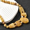 Natural Topaz Jade Faceted Bib Graduated Beaded Necklaces for Women NJEW-B128-01G-2