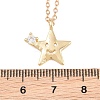 Brass Pave Clear Cubic Zirconia Smiling Face Star Pendant Necklaces LS-KK-CBA6599-04A-G-3